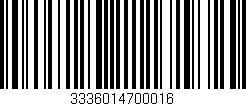 Código de barras (EAN, GTIN, SKU, ISBN): '3336014700016'