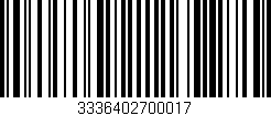 Código de barras (EAN, GTIN, SKU, ISBN): '3336402700017'
