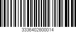 Código de barras (EAN, GTIN, SKU, ISBN): '3336402800014'