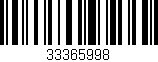 Código de barras (EAN, GTIN, SKU, ISBN): '33365998'
