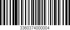 Código de barras (EAN, GTIN, SKU, ISBN): '3360374000004'
