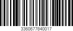 Código de barras (EAN, GTIN, SKU, ISBN): '3360677840017'