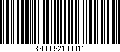 Código de barras (EAN, GTIN, SKU, ISBN): '3360692100011'
