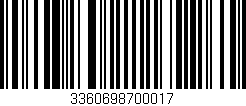 Código de barras (EAN, GTIN, SKU, ISBN): '3360698700017'