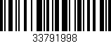 Código de barras (EAN, GTIN, SKU, ISBN): '33791998'