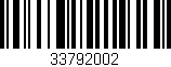 Código de barras (EAN, GTIN, SKU, ISBN): '33792002'
