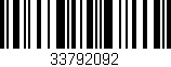 Código de barras (EAN, GTIN, SKU, ISBN): '33792092'