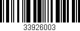 Código de barras (EAN, GTIN, SKU, ISBN): '33926003'