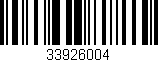 Código de barras (EAN, GTIN, SKU, ISBN): '33926004'