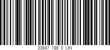 Código de barras (EAN, GTIN, SKU, ISBN): '33947_198_0_UN'