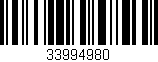 Código de barras (EAN, GTIN, SKU, ISBN): '33994980'
