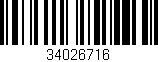 Código de barras (EAN, GTIN, SKU, ISBN): '34026716'