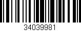 Código de barras (EAN, GTIN, SKU, ISBN): '34039981'