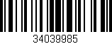 Código de barras (EAN, GTIN, SKU, ISBN): '34039985'