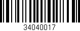 Código de barras (EAN, GTIN, SKU, ISBN): '34040017'