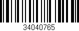 Código de barras (EAN, GTIN, SKU, ISBN): '34040765'