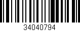 Código de barras (EAN, GTIN, SKU, ISBN): '34040794'