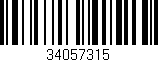 Código de barras (EAN, GTIN, SKU, ISBN): '34057315'