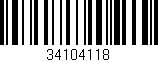 Código de barras (EAN, GTIN, SKU, ISBN): '34104118'
