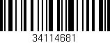 Código de barras (EAN, GTIN, SKU, ISBN): '34114681'