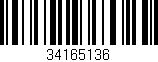 Código de barras (EAN, GTIN, SKU, ISBN): '34165136'