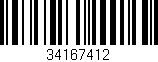 Código de barras (EAN, GTIN, SKU, ISBN): '34167412'