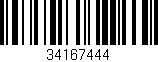 Código de barras (EAN, GTIN, SKU, ISBN): '34167444'
