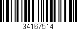 Código de barras (EAN, GTIN, SKU, ISBN): '34167514'