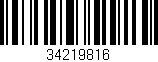 Código de barras (EAN, GTIN, SKU, ISBN): '34219816'