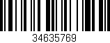 Código de barras (EAN, GTIN, SKU, ISBN): '34635769'