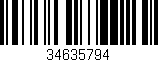 Código de barras (EAN, GTIN, SKU, ISBN): '34635794'