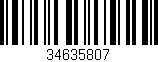 Código de barras (EAN, GTIN, SKU, ISBN): '34635807'