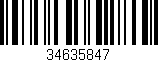 Código de barras (EAN, GTIN, SKU, ISBN): '34635847'