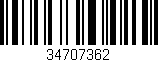 Código de barras (EAN, GTIN, SKU, ISBN): '34707362'
