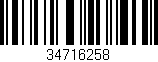 Código de barras (EAN, GTIN, SKU, ISBN): '34716258'