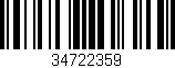 Código de barras (EAN, GTIN, SKU, ISBN): '34722359'