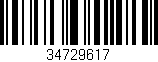 Código de barras (EAN, GTIN, SKU, ISBN): '34729617'
