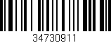 Código de barras (EAN, GTIN, SKU, ISBN): '34730911'