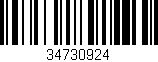 Código de barras (EAN, GTIN, SKU, ISBN): '34730924'