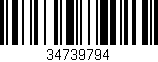 Código de barras (EAN, GTIN, SKU, ISBN): '34739794'