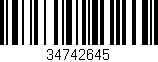 Código de barras (EAN, GTIN, SKU, ISBN): '34742645'