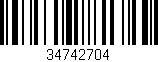 Código de barras (EAN, GTIN, SKU, ISBN): '34742704'