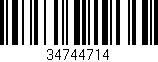 Código de barras (EAN, GTIN, SKU, ISBN): '34744714'