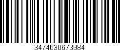 Código de barras (EAN, GTIN, SKU, ISBN): '3474630673984'