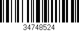 Código de barras (EAN, GTIN, SKU, ISBN): '34748524'
