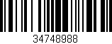 Código de barras (EAN, GTIN, SKU, ISBN): '34748988'