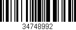 Código de barras (EAN, GTIN, SKU, ISBN): '34748992'