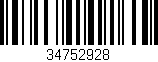 Código de barras (EAN, GTIN, SKU, ISBN): '34752928'