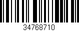 Código de barras (EAN, GTIN, SKU, ISBN): '34768710'