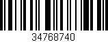 Código de barras (EAN, GTIN, SKU, ISBN): '34768740'